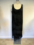 BRAND NEW MARINA RINALDI BLACK SILK & VELVET DESIGN LONG DRESS & JACKET SIZE 25 UK 20