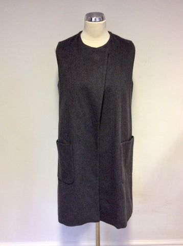 COTSWOLD COLLECTIONS GREY WOOL & CASHMERE BLEND GILET SIZE 10