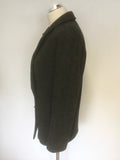 MULBERRY BLACK,GREY & BROWN TWEED WOOL DOUBLE BREASTED JACKET SIZE 8 FIT UK 10