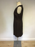 HOBBS BROWN LINEN PENCIL DRESS SIZE 14