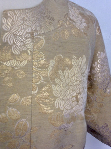 COAST BEIGE,IVORY & GOLD DAMASK PRINT OCCASION JACKET SIZE 12