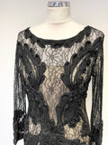 PHASE EIGHT BLACK LACE OVER CREAM SPECIAL OCCASION  PENCIL DRESS SIZE 14