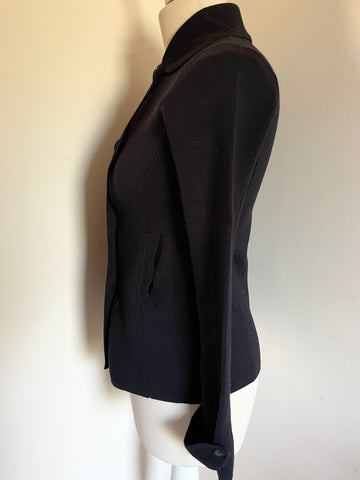 THE WHITE COMPANY NAVY BLUE MERINO WOOL DOUBLE BREASTED CARDIGAN/ JACKET SIZE XS