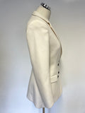 REISS SKORPIOS CHAMPAGNE WOOL BLEND LONG LINE JACKET SIZE S