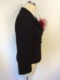 HOBBS BLACK PURE NEW WOOL JACKET & FLUTED SKIRT SUIT SIZE 10