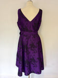 PHASE EIGHT PURPLE & BLACK FLORAL PRINT SPECIAL OCCASION DRESS SIZE 16