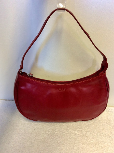 OSPREY RED LEATHER SHOULDER BAG