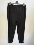 PHASE EIGHT BLACK ELASTICATED WAIST TAPERED LEG TROUSERS SIZE 12
