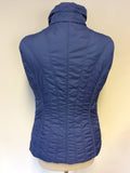 GERRY WEBER BLUE ZIP UP GILET SIZE 10