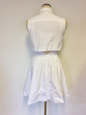 KAREN MILLEN WHITE COTTON SLEEVELESS DRESS SIZE 10