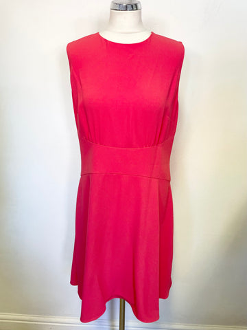 HOBBS CORAL SLEEVELESS FIT & FLARE DRESS SIZE 14