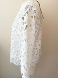BRAND NEW MARKS & SPENCER AUTOGRAPH IVORY LACE 3/4  SLEEVE TOP SIZE 12