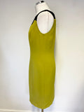 BRAND NEW MINUET PETITE LIME GREEN & BLACK TRIM SLEEVELESS DRESS & JACKET SUIT SIZE 12