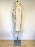 REISS RIVERA CREAM WOOL & CASHMERE BLEND COAT SIZE M