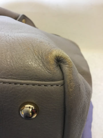 MODALU PIPPA SHARK GREY LEATHER TOTE BAG WITH DETACHABLE STRAP