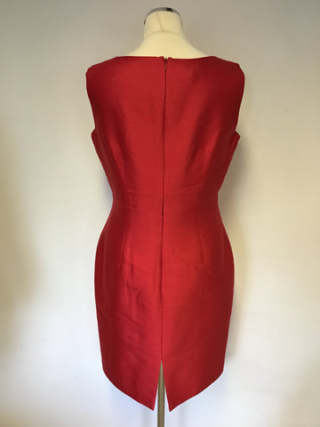 HOBBS INVITATION RED WOOL & SILK SPECIAL OCCASION DRESS SIZE 12