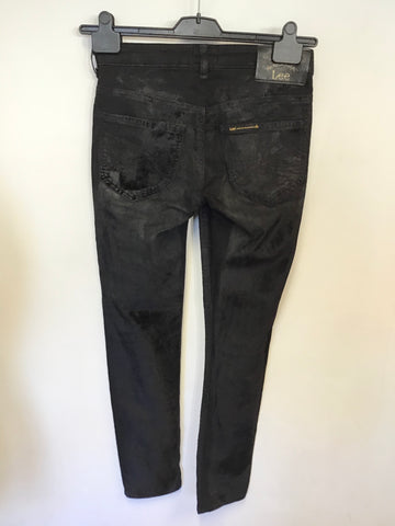 VIVIENNE WESTWOOD ANGLOMANIA FOR LEE BLACK SKINNY LEG JEANS SIZE 28W/ 30L