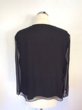 COUNTRY CASUALS BLACK SILK WITH SILVER EMBROIDERY & BEADING TOP & SKIRT SIZE 18