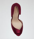 BRAND NEW REISS ‘MINUET’ BORDEAUX ASYMETRIC  PEEPTOE HEELS SIZE 7/40