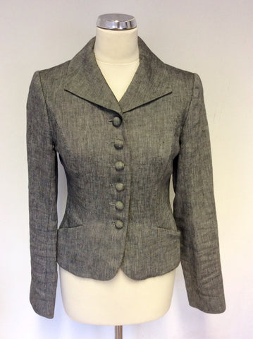 HOBBS DARK GREY MARL LINEN BLEND JACKET SIZE 10