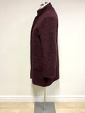 BRORA BURGUNDY WOOL,MOHAIR & ALPACA BLEND COAT SIZE 10