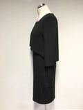 PHASE EIGHT BLACK OVER LAYERED TOP PENCIL DRESS SIZE 12