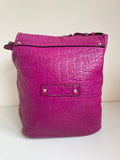 MULBERRY TILLIE DARK PINK LEATHER DRAWSTRING CLOSURE TOTE BAG