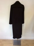 HUGO BOSS CLASSIC  BLACK WOOL,ANGORA & CASHGORA LONG COAT SIZE 12