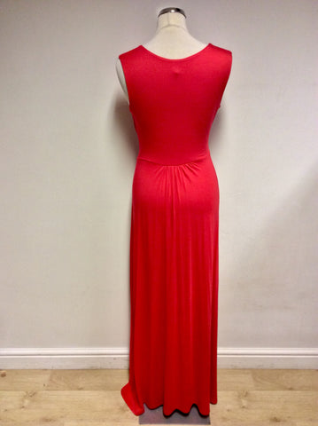 PHASE EIGHT RED STRETCH JERSEY LONG MAXI DRESS SIZE 12