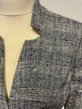 MARKS & SPENCER BEST OF BRITISH NAVY SILK BLEND TWEED LONGLINE JACKET SIZE 10