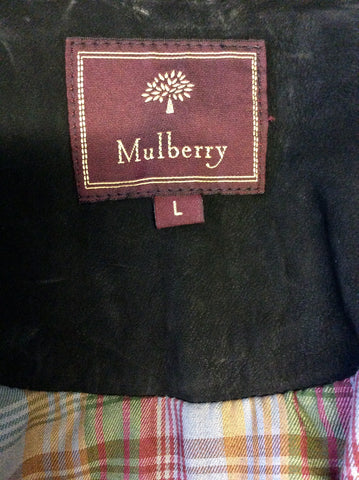 MULBERRY BLACK SUEDE ZIP UP JACKET SIZE L