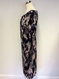 BRAND NEW OSCAR B BLACK & PINK PRINT STRETCH JERSEY DRESS SIZE 18