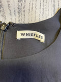 WHISTLES BLACK, GREY & WHITE PRINT 3/4 SLEEVE SHIFT DRESS SIZE 12