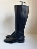NINE WEST BLACK LEATHER KNEE LENGTH BOOTS SIZE 5/38