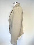 GERRY WEBER BEIGE WOOL BLEND SHORT FITTED JACKET SIZE 14