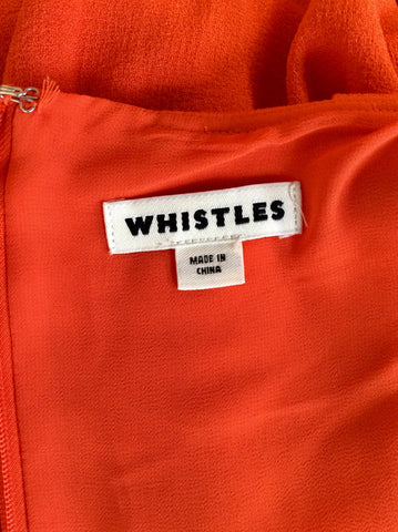 WHISTLES ORANGE PLEATED DETAIL SPECIAL OCCASION DRESS SIZE 8