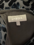 BRAND NEW JAEGER BLACK & DARK GREEN VELOUR & SILK BLEND SHIFT DRESS SIZE 8