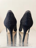 KAREN MILLEN BLACK LACE & LEATHER TRIM SPECIAL OCCASION HEELS SIZE 6/39