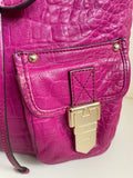 MULBERRY TILLIE DARK PINK LEATHER DRAWSTRING CLOSURE TOTE BAG