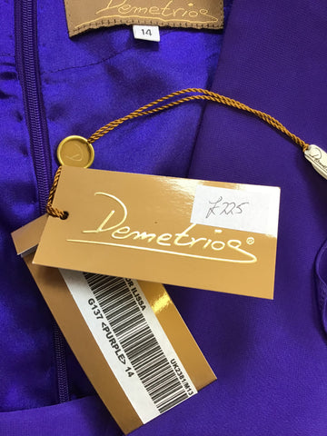 BRAND NEW DEMETRIOS PURPLE FLOATY EMBELLISHED TOP & MATCHING TROUSERS SIZE 14