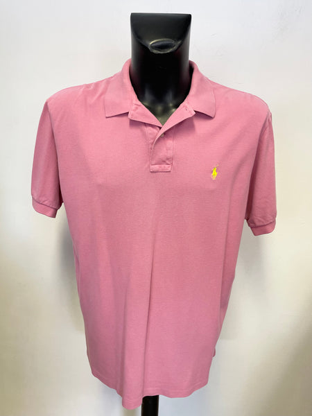 POLO BY RALPH LAUREN PINK SHORT SLEEVED POLO SHIRT SIZE XL