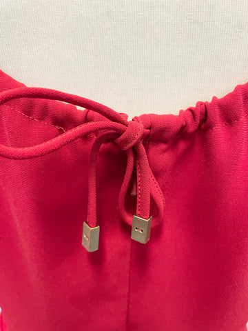 MAX MARA RED WIDE NECKLINE LONG SLEEVED PENCIL DRESS SIZE 8/10