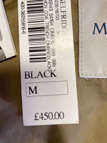 MONCLER OMBRÉ GIUBBOTTO BLACK HOODED WATERPROOF TRENCH COAT SIZE M