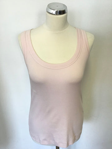 MARCCAIN GREY & PINK TRIM FRILL ZIP UP TOP & MATCHING VEST TOP SIZE 4 UK 14