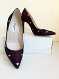 LK BENNETT FERN RUBY JACQUARD FABRIC & LEATHER HEELS SIZE 4/37