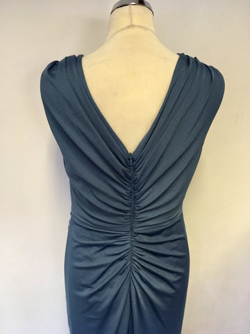 BRAND NEW PHASE EIGHT TEAL DRAPED LONG EVENING DRESS SIZE 16