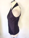BRAND NEW KAREN MILLEN PURPLE ASYMMETRIC NECKLINE SLEEVELESS TOP SIZE 10