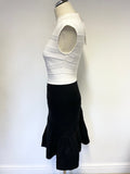 BRAND NEW TED BAKER BLACK & WHITE FLARED DETAIL SKIRT DRESS SIZE 1 UK 8/10