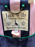 JACK WILLS FABULOUSLY BRITISH NAVY BLUE & PINK STRIPE WOOL BLEND JACKET SIZE 8