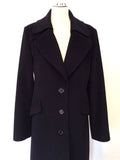 HUGO BOSS CLASSIC  BLACK WOOL,ANGORA & CASHGORA LONG COAT SIZE 12